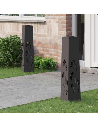 Faro LED solare per sentieri 2 pcs Nero