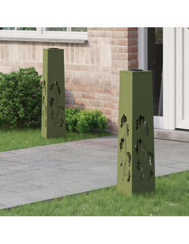 Faro LED solare per sentieri 2 pcs Verde oliva