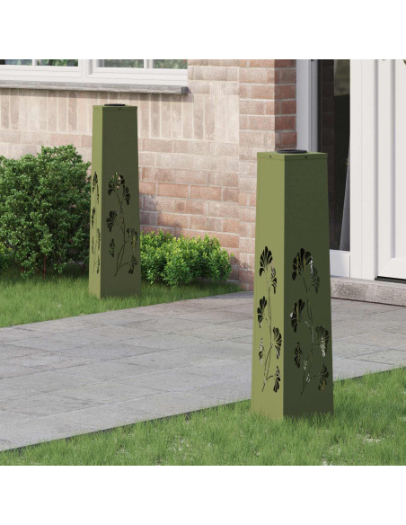 Faro LED solare per sentieri 2 pcs Verde oliva