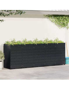 Contenitore per Rifiuti per 5 Bidoni Nero 340 x 77,5 x 121,5 cm