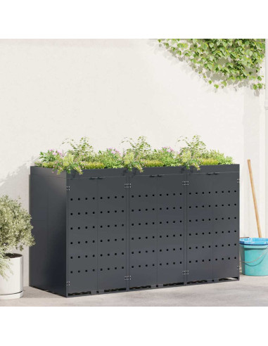 Contenitore per Rifiuti per 3 Bidoni Antracite