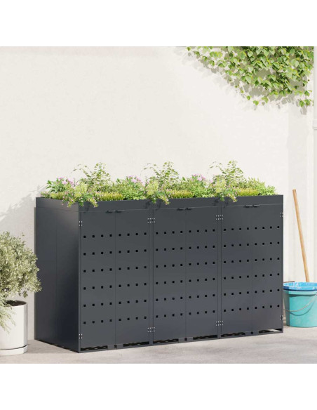 Contenitore per Rifiuti per 3 Bidoni Antracite