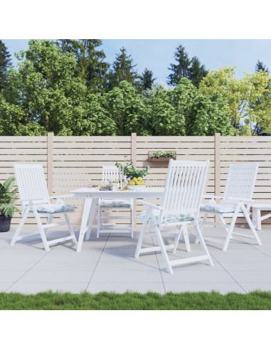 Cuscini per Sedia 4 pz Motivo a Foglie 40x40x7 cm Tessuto