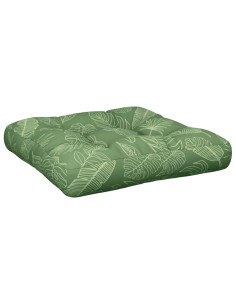 Cuscino per Pallet Motivo a Foglie 60x61,5x10 cm Tessuto Oxford