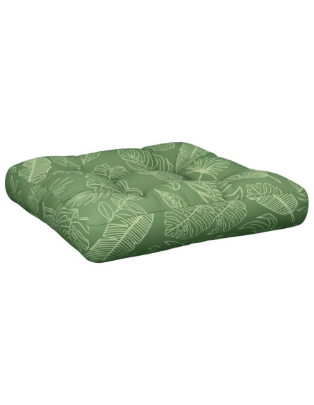 Cuscino per Pallet Motivo a Foglie 60x61,5x10 cm Tessuto Oxford