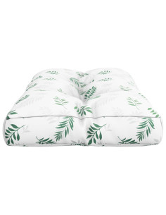 Cuscino per Pallet con Motivo a Foglie 80x40x12 cm in Tessuto