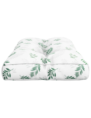 Cuscino per Pallet con Motivo a Foglie 80x40x12 cm in Tessuto