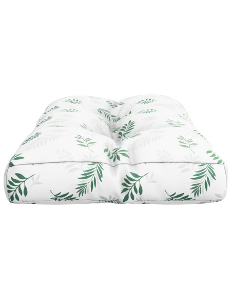 Cuscino per Pallet con Motivo a Foglie 80x40x12 cm in Tessuto