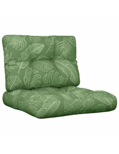 Cuscini per Pallet 2 pz Motivo a Foglie Tessuto