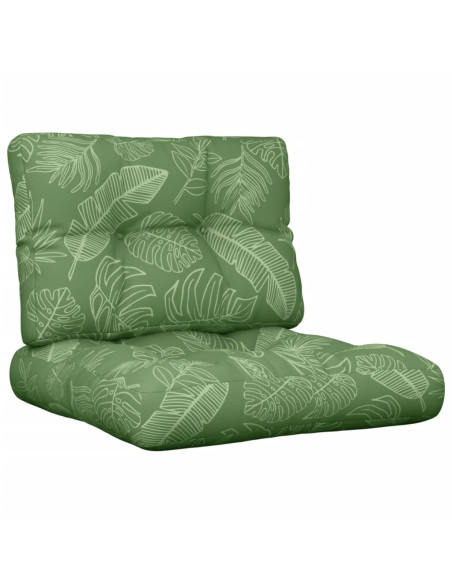 Cuscini per Pallet 2 pz Motivo a Foglie Tessuto