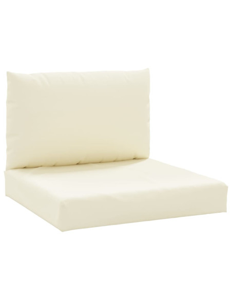 Cuscini per Pallet 2 pz Bianco Crema in Tessuto Oxford