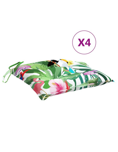 Cuscini per Sedia 4 pz Multicolore 40x40x7 cm Tessuto