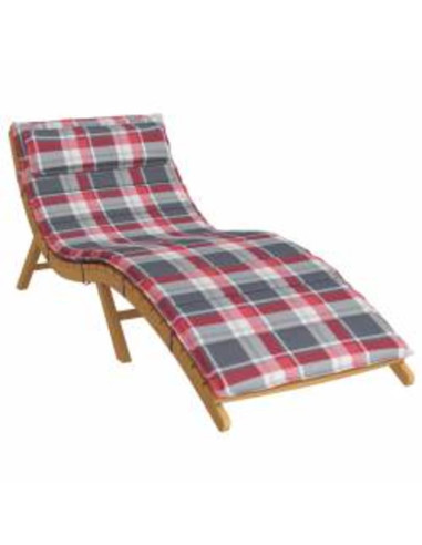 Cuscino per Lounger Sole Plaid Rosso e grigio 178 x 60 x 4 cm