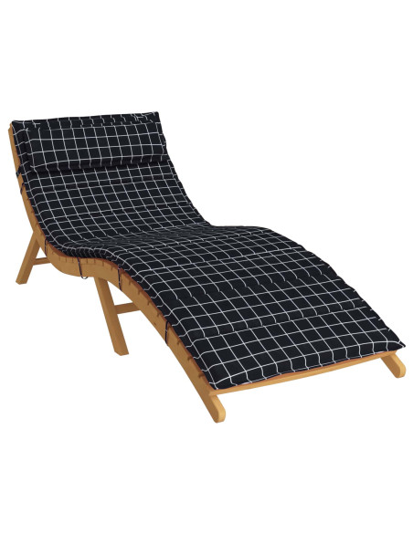 Cuscino per Lounger Sole Nero 178 x 60 x 4 cm Tessuto Oxford