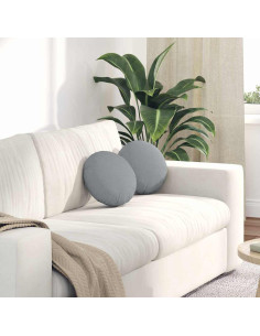 Cuscini per Seduta 2 pcs Grigio chiaro Ø30 x 13 cm Tessuto