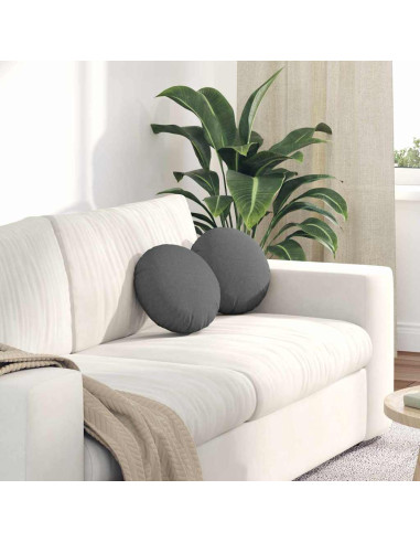 Cuscini per Seduta 2 pcs Grigio scuro Ø30 x 13 cm Tessuto