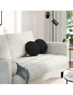Cuscini per Seduta 2 pcs Nero Ø30 x 13 cm Tessuto