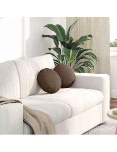 Cuscini per Seduta 2 pcs Marrone Ø30 x 13 cm Tessuto