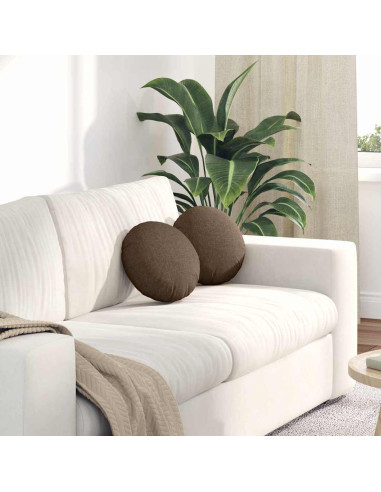 Cuscini per Seduta 2 pcs Marrone Ø30 x 13 cm Tessuto