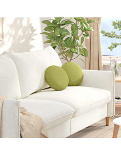 Cuscini per Seduta 2 pcs Verde chiaro Ø30 x 13 cm Tessuto