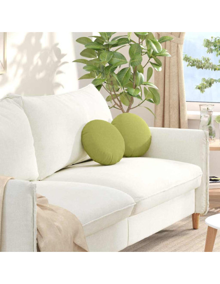 Cuscini per Seduta 2 pcs Verde chiaro Ø30 x 13 cm Tessuto