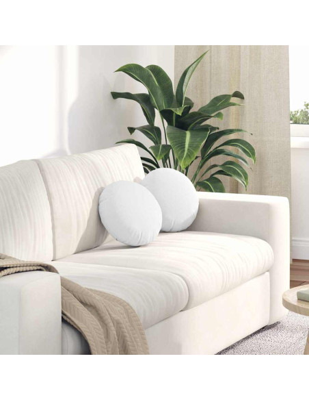Cuscini per Seduta 2 pcs Bianco Ø30 x 13 cm Tessuto
