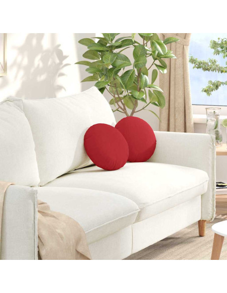 Cuscini per Seduta 2 pcs Rosso Ø30 x 13 cm Tessuto