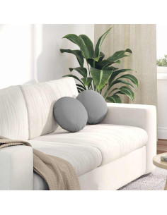 Cuscini per Seduta 2 pcs Grigio Nuvola Ø30 x 13 cm Tessuto