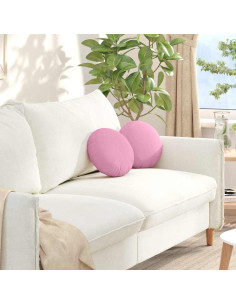 Cuscini per Seduta 2 pcs Rosa Ø30 x 13 cm Tessuto