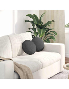 Cuscini per Seduta 2 pcs Grigio scuro Ø 30 cm Tessuto in Cords