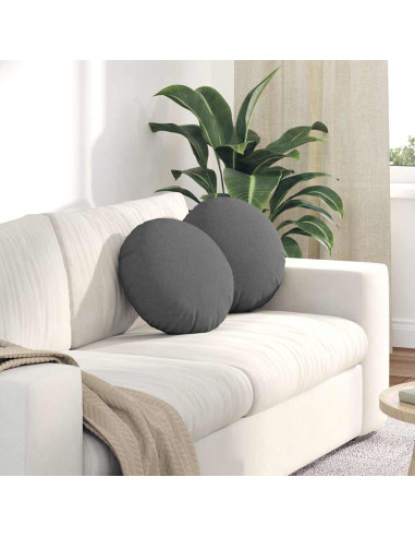 Cuscini per Seduta 2 pcs Grigio scuro Ø40 x 13 cm Tessuto