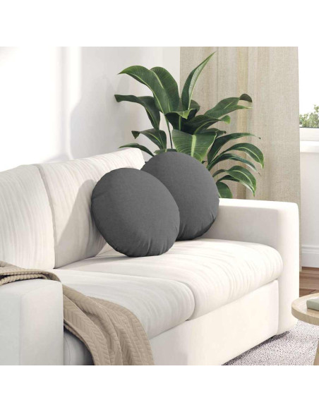 Cuscini per Seduta 2 pcs Grigio scuro Ø40 x 13 cm Tessuto