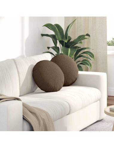 Cuscini per Seduta 2 pcs Marrone Ø40 x 13 cm Tessuto