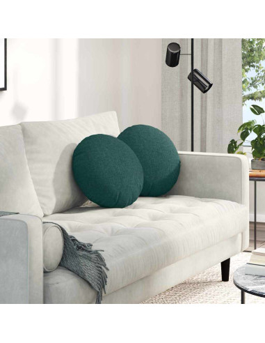 Cuscini per Seduta 2 pcs Verde Scuro Ø40 x 13 cm Tessuto