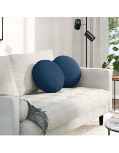 Cuscini per Seduta 2 pcs Blu Ø40 x 13 cm Tessuto