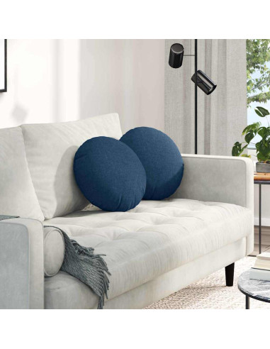 Cuscini per Seduta 2 pcs Blu Ø40 x 13 cm Tessuto