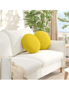 Cuscini per Seduta 2 pcs Giallo Chiaro Ø40 x 13 cm Tessuto