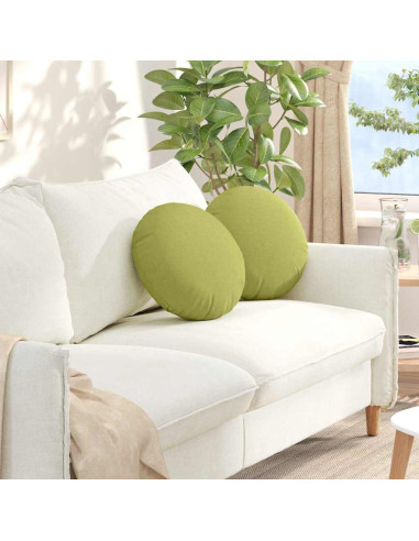Cuscini per Seduta 2 pcs Verde chiaro Ø40 x 13 cm Tessuto