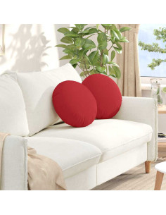 Cuscini per Seduta 2 pcs Rosso Ø40 x 13 cm Tessuto