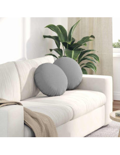 Cuscini per Seduta 2 pcs Grigio Nuvola Ø40 x 13 cm Tessuto