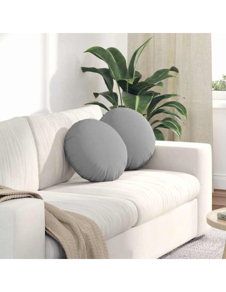 Cuscini per Seduta 2 pcs Grigio Nuvola Ø40 x 13 cm Tessuto