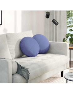 Cuscini per Seduta 2 pcs Blu jeans Ø40 x 13 cm Tessuto