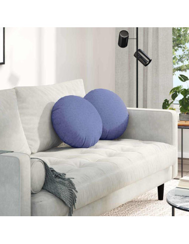 Cuscini per Seduta 2 pcs Blu jeans Ø40 x 13 cm Tessuto
