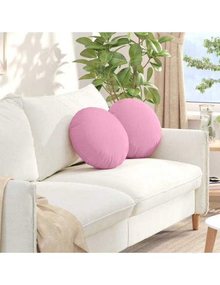 Cuscini per Seduta 2 pcs Rosa Ø40 x 13 cm Tessuto