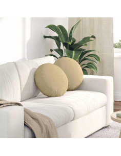 Cuscini per Seduta 2 pcs Grigio Verde Ø 40 cm Tessuto in Cords