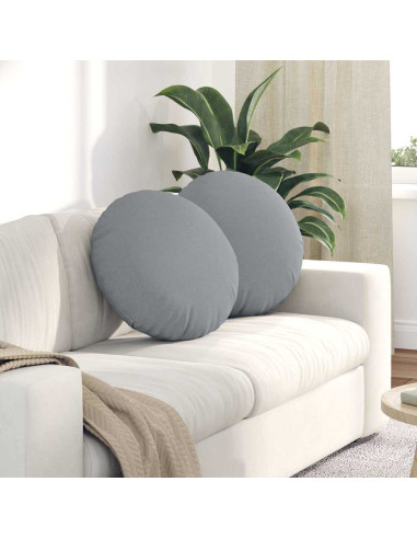 Cuscini per Seduta 2 pcs Grigio chiaro Ø50 x 19 cm Tessuto