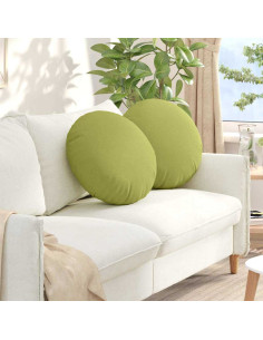 Cuscini per Seduta 2 pcs Verde chiaro Ø50 x 19 cm Tessuto