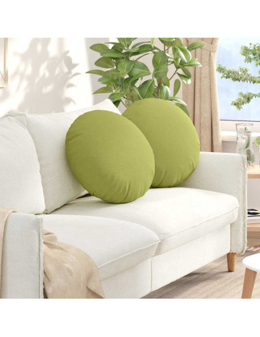 Cuscini per Seduta 2 pcs Verde chiaro Ø50 x 19 cm Tessuto