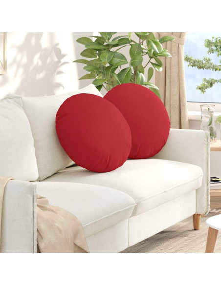 Cuscini per Seduta 2 pcs Rosso Ø50 x 19 cm Tessuto