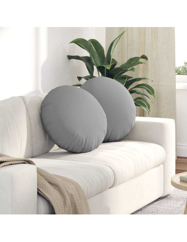 Cuscini per Seduta 2 pcs Grigio Nuvola Ø50 x 19 cm Tessuto